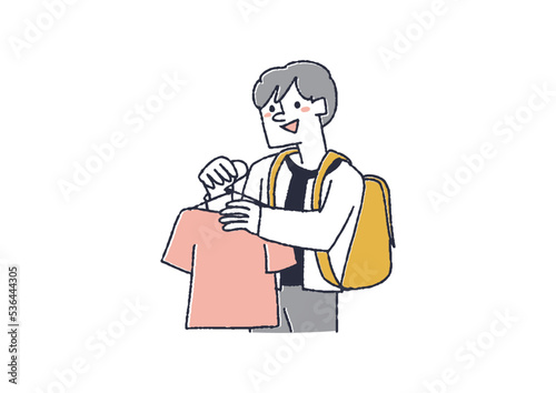 洋服の買い物に来た若い男性　それぞれの休日の過ごし方