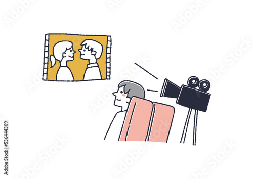 映画を見ている若い男性　それぞれの休日の過ごし方