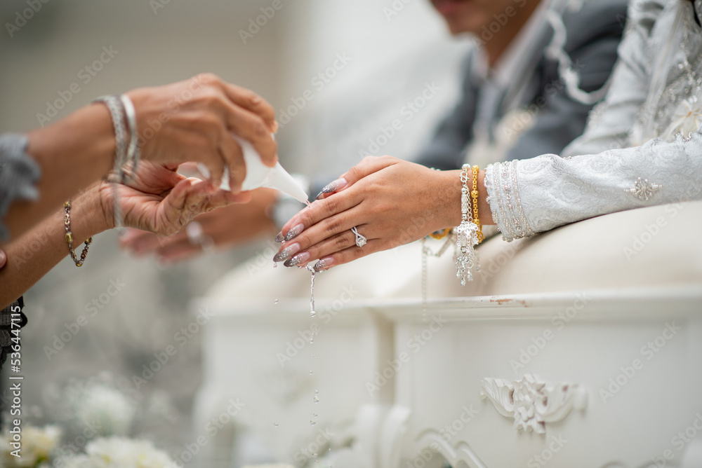 Fototapeta premium Water Pouring, Thai Traditional Ceremony, Engagement