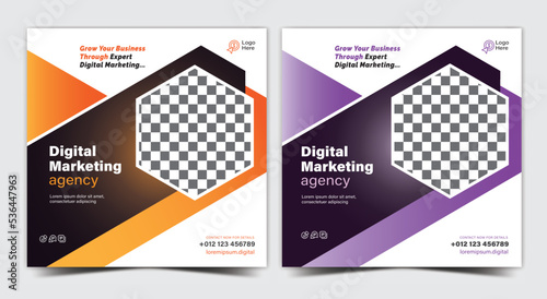 Digital business marketing banner for social media post template, banner promotion, corporate advertising for social media marketing