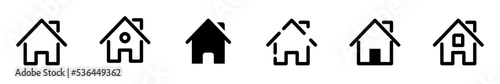 Conjunto de iconos de casa. Concepto de hogar y vivienda. Ilustraci  n vectorial