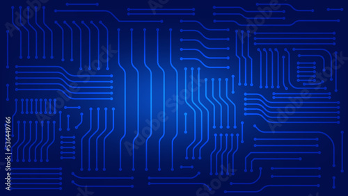 circuit board with blue lighting background. technology and Hi tech graphic design element concept
