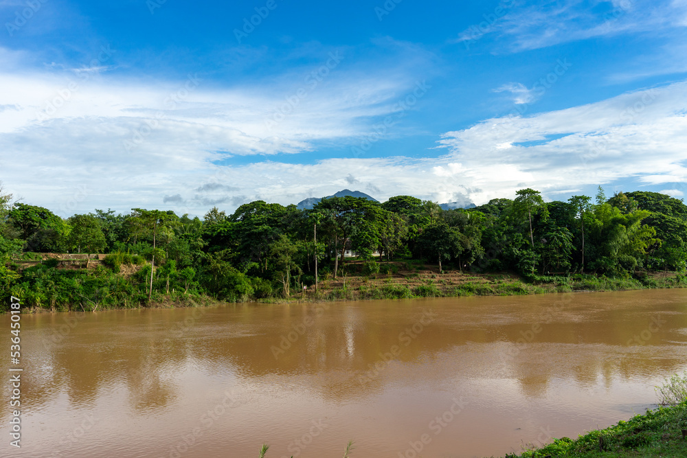 Due to the rainy season, the waters of the Mekong River increased Due to the rainy season, the waters of the Mekong River increased