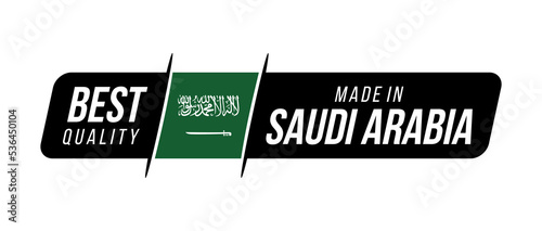 Made in Saudi Arabia icon. minimalist label with country flag. vector illustration