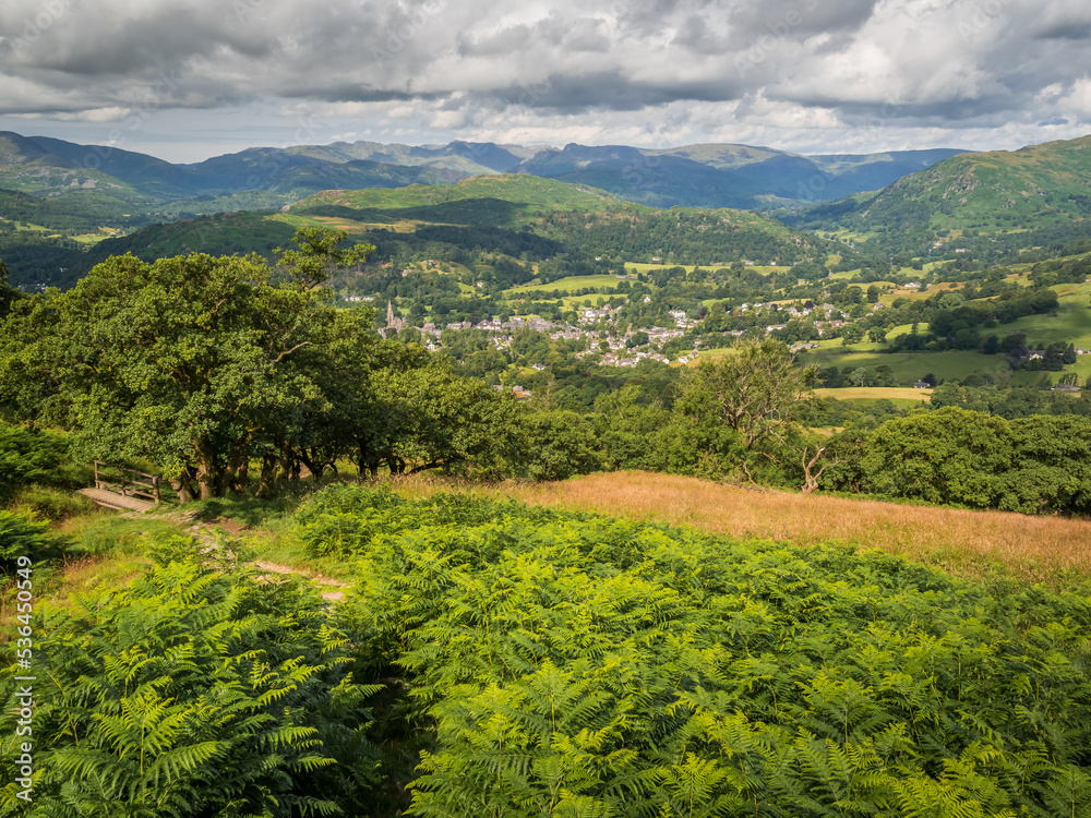 Fototapeta premium Ambleside View from Wansfell Pike