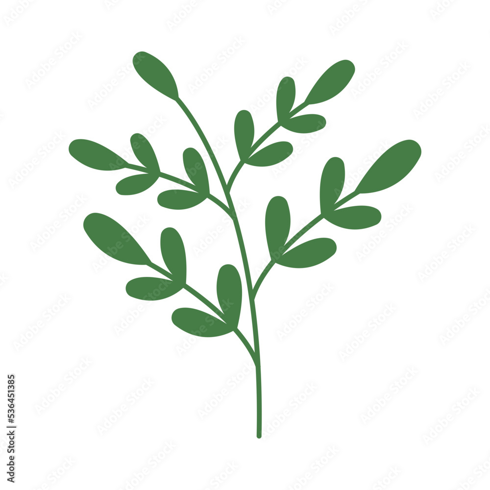 Flat leaf decoration illustration for template elements