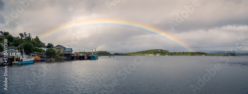 Panoramic Rainbow over Oban Harbour