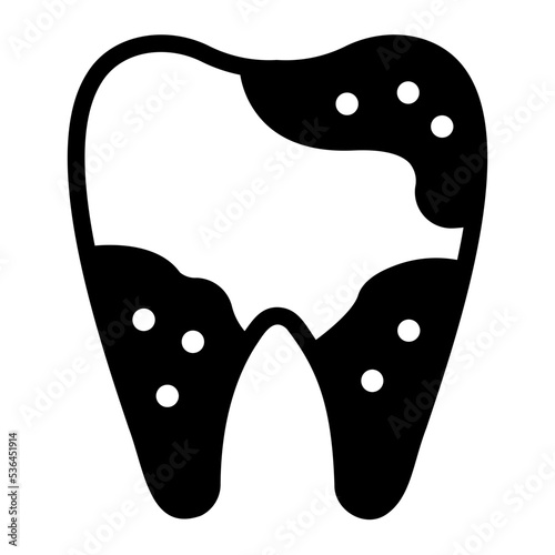 broken tooth glyph icon