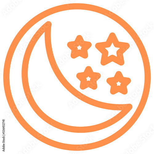 crescent space astronomy outline icon