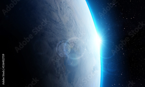 Fototapeta Naklejka Na Ścianę i Meble -  Earth planet in deep space. Outer dark space wallpaper