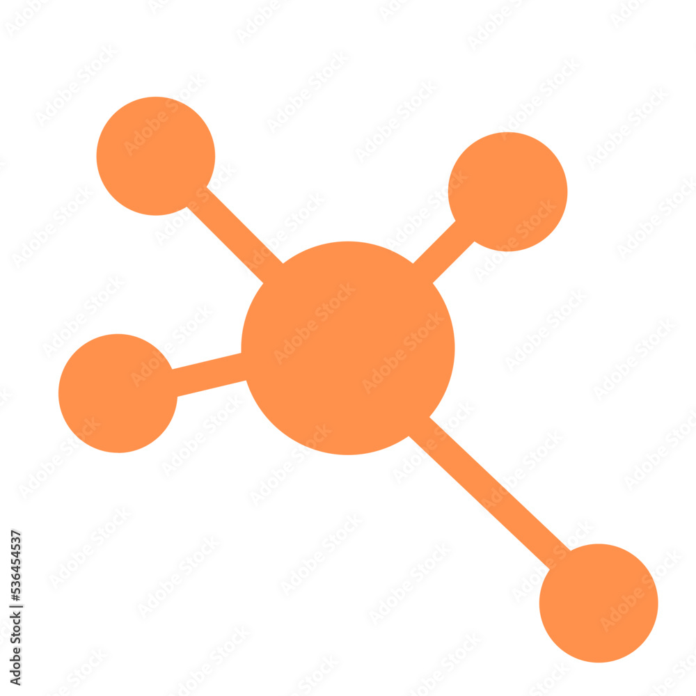 molecule structure network nodes graph icon