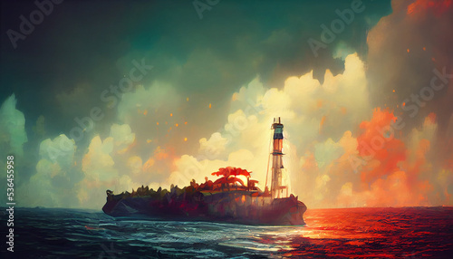 Light house in island