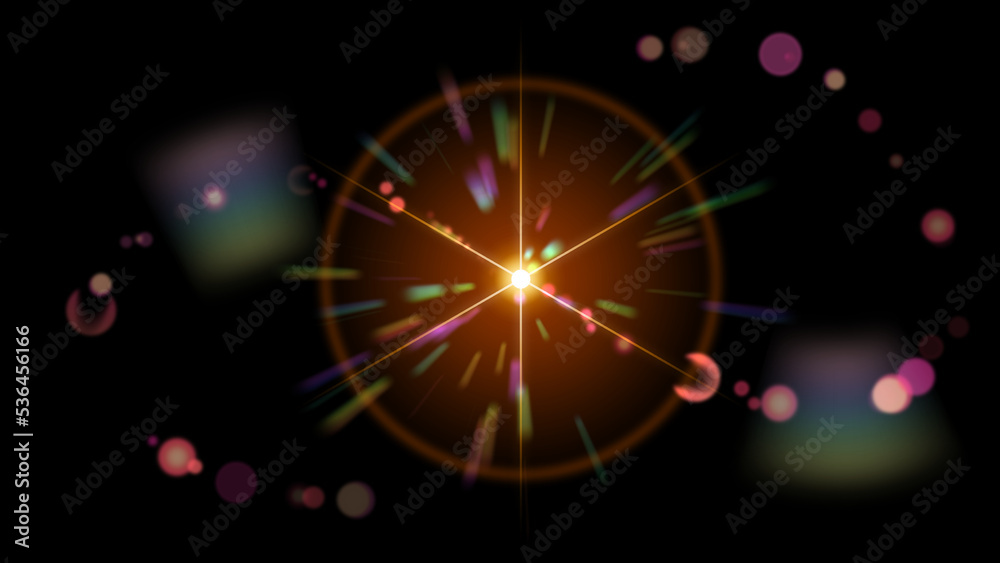 Obraz premium sunlight special lens flare light effect on black background