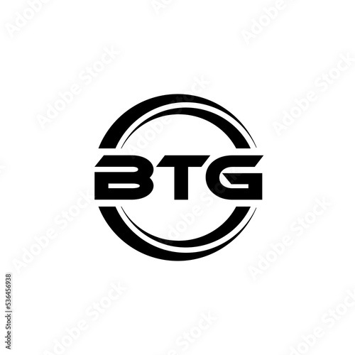 BTG letter logo design with white background in illustrator, vector logo modern alphabet font overlap style. calligraphy designs for logo, Poster, Invitation, etc. photo