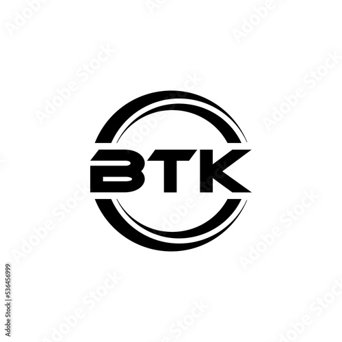 BTK letter logo design with white background in illustrator  vector logo modern alphabet font overlap style. calligraphy designs for logo  Poster  Invitation  etc.
