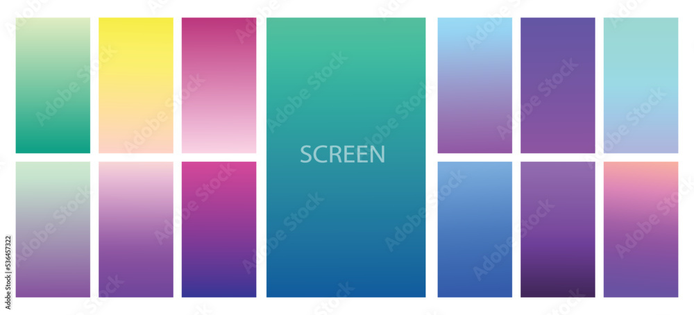 Modern Screen vector gradient Background. Vibrant smooth color gradient for Mobile Apps, UI, UX Design. Bright Soft Color Gradient for apps.
