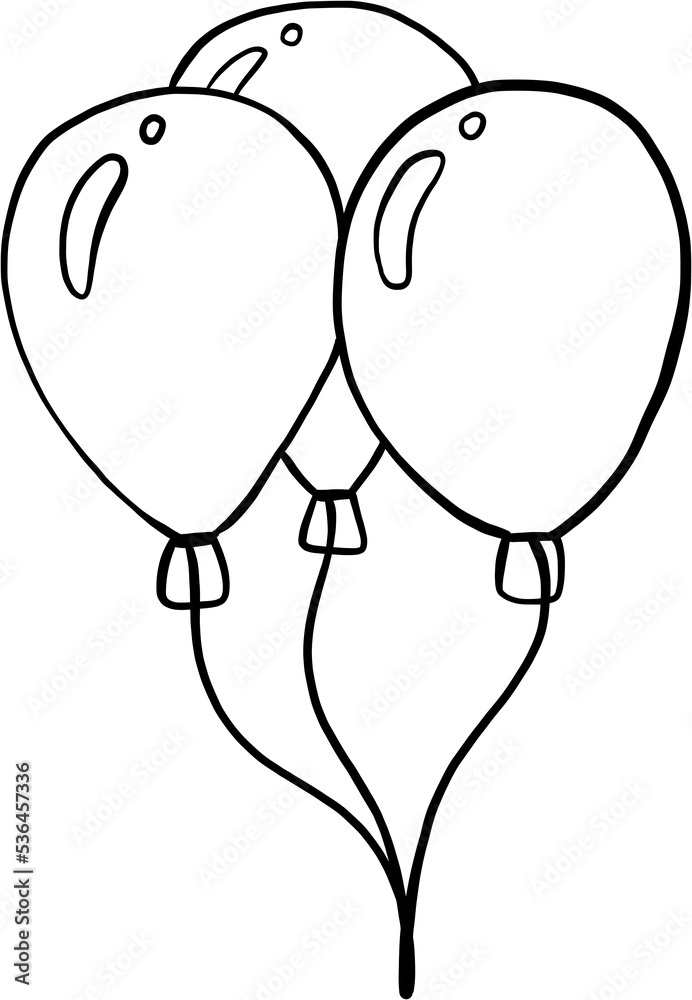 doodle freehand sketch drawing of party balloon. doodle freehand sketch drawing of party balloon.