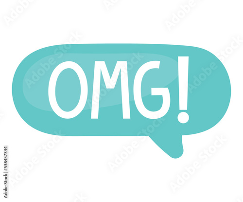 speech bubble with omg lettering