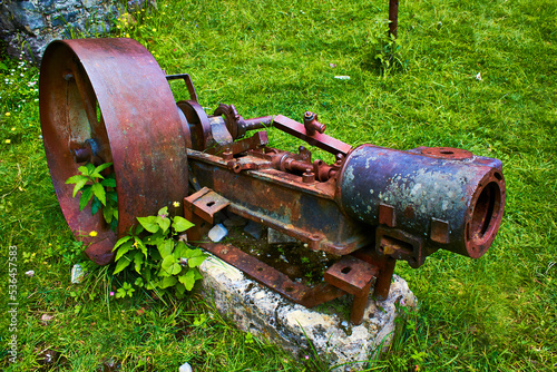 old cannon surrounded of green grass on incarnation zimapan hidalgo  photo