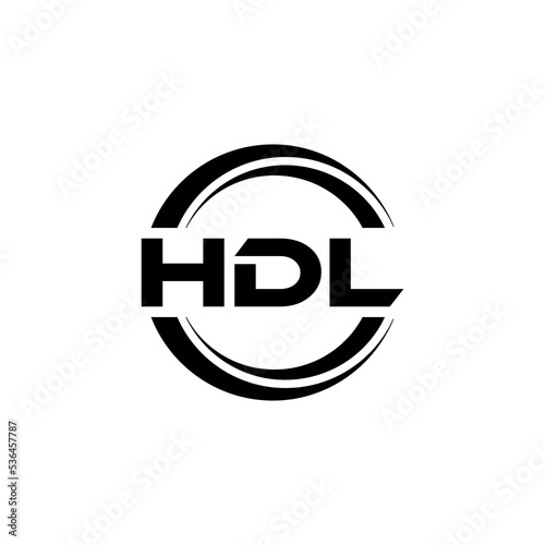 HDL letter logo design with white background in illustrator, vector logo modern alphabet font overlap style. calligraphy designs for logo, Poster, Invitation, etc.