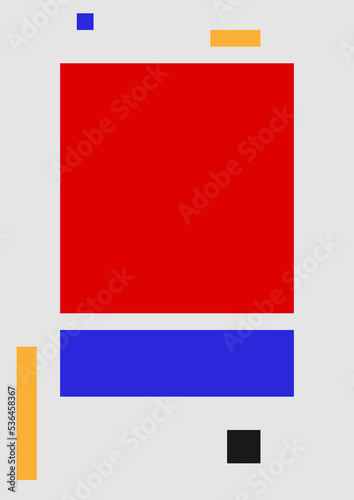 Free Download Composition from squares inspired by Mondrian style. - GFXLoad