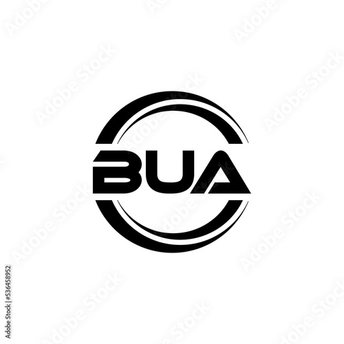 BUA letter logo design with white background in illustrator  vector logo modern alphabet font overlap style. calligraphy designs for logo  Poster  Invitation  etc.