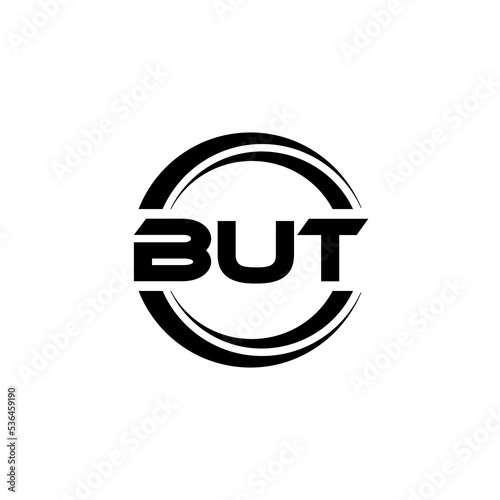 BUT letter logo design with white background in illustrator  vector logo modern alphabet font overlap style. calligraphy designs for logo  Poster  Invitation  etc.