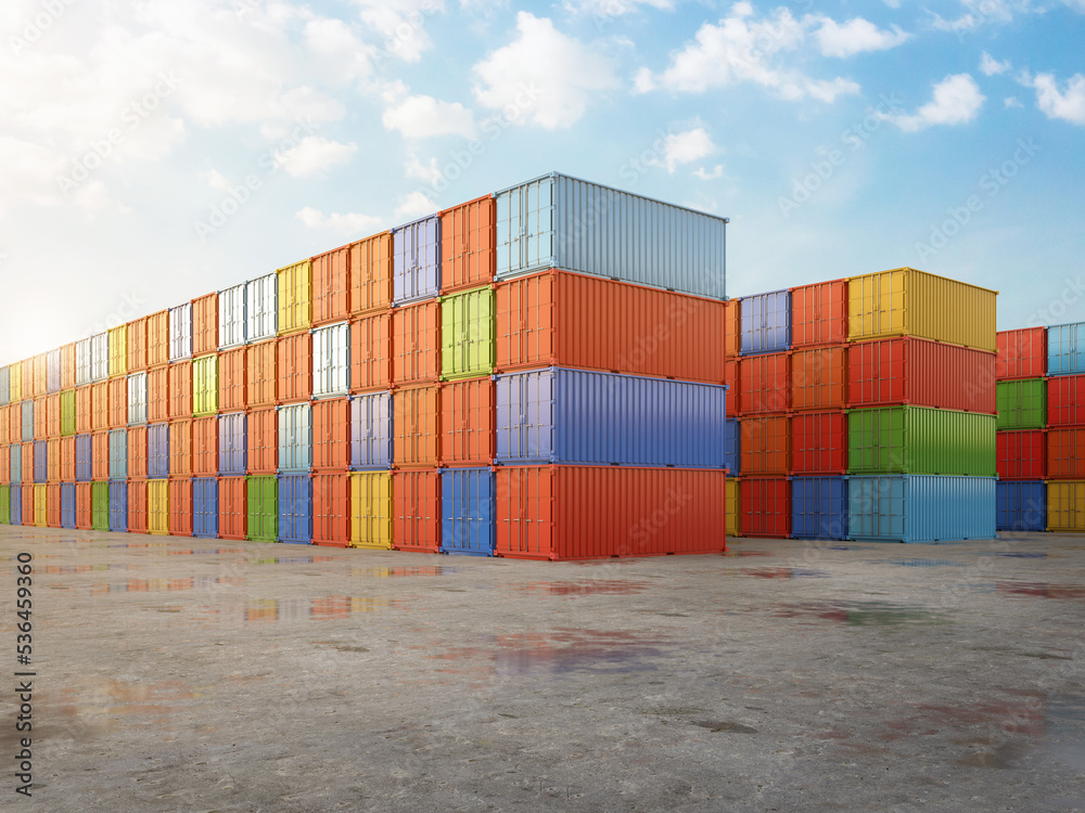 Fototapeta premium stack of containers at container port