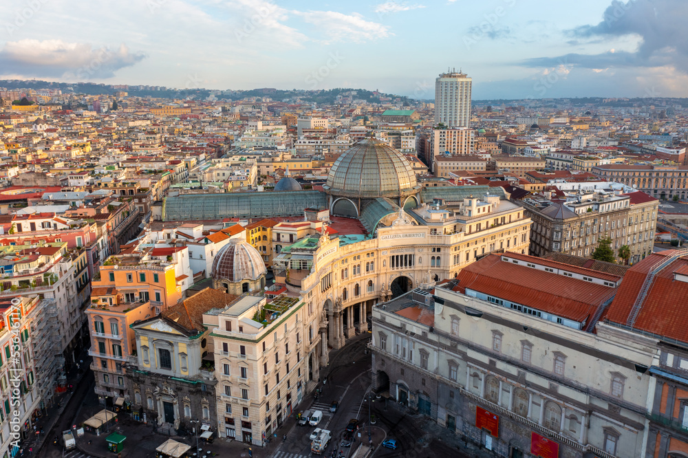 Aerial View of the Galleria Umberto in Naples Italy