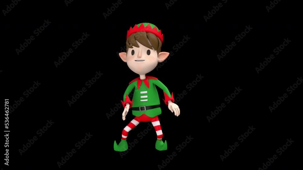 Christmas elf dance - 3d render looped with alpha channel. Christmas elf dance - 3d render looped with alpha channel.