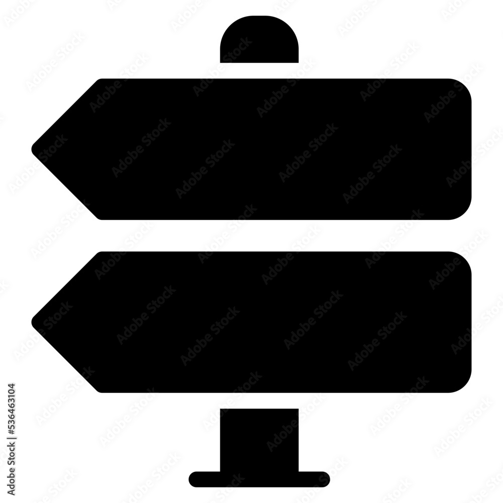 left signboard solid glyph icon