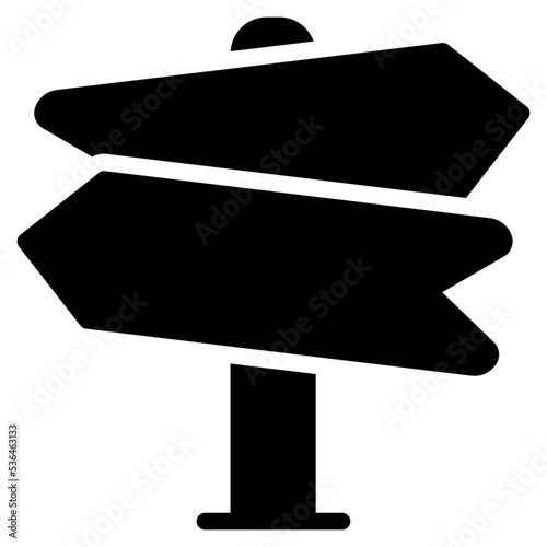 signboard arrow solid glyph icon photo