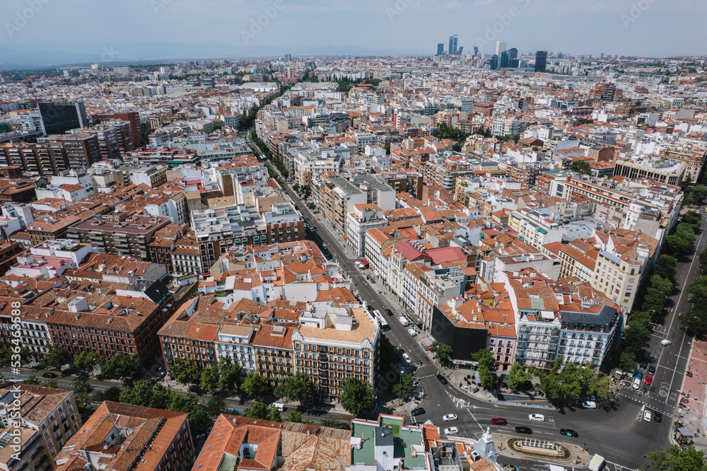 Obraz premium Aerial view of the city of Madrid, Spain.