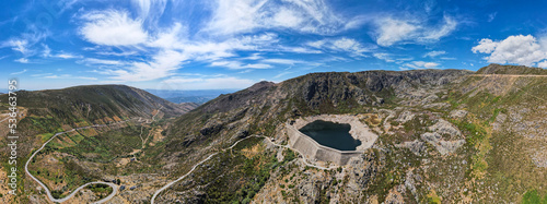 Fotografía Aerial panoramic view of the Serra da Estrela, Star Mountain Range, natural park