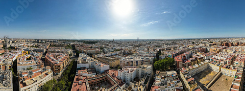 Aerial panoramic view of Seville city, Spain. © Brastock Images