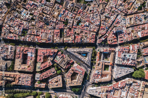 Aerial view of Seville city, Spain.