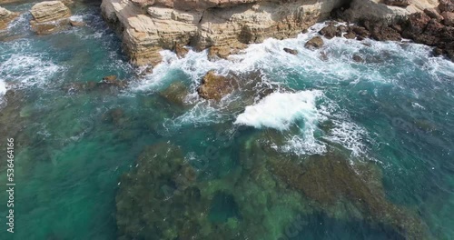 Bird's eye view of a rocky coastline