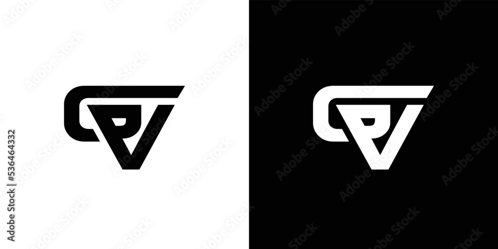 Modern and strong letter GV initials logo design Modern and strong letter GV initials logo design