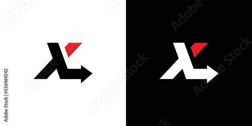 XL initials logo design, unique and modern combination of direction symbols 2