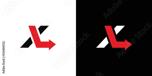 XL initials logo design, unique and modern combination of direction symbols