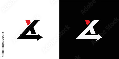 XL initials logo design, unique and modern combination of direction symbols 3