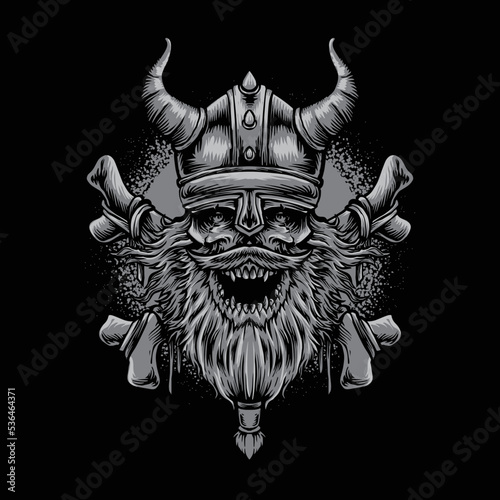 skull viking crossbones vector design