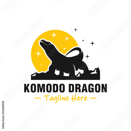 komodo animal illustration logo design