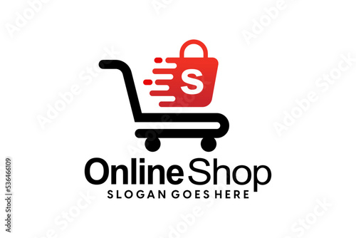 Shopping store logo design vector