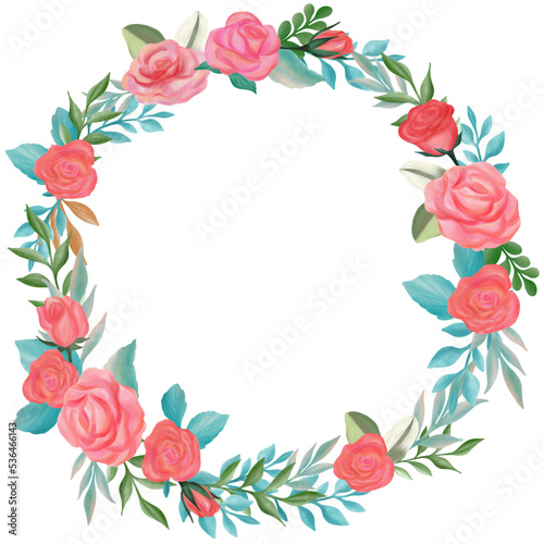 rose flower bouquet watercolor frame