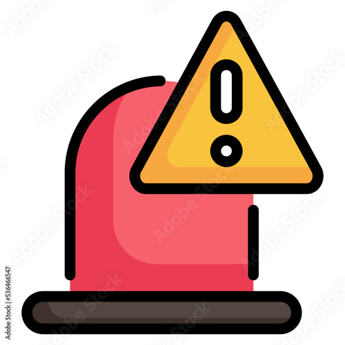 siren light exclamation triangle icon