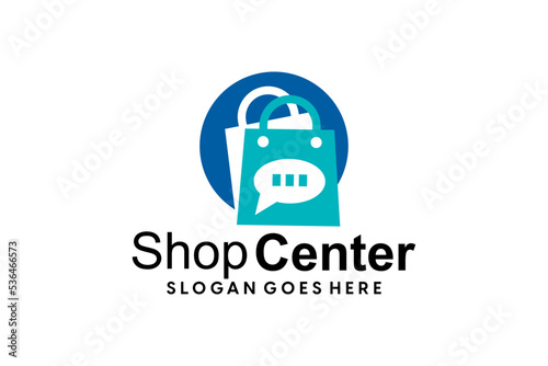 Creative modern abstract eCommerce logo design, colorful gradient online shopping bag logo design template