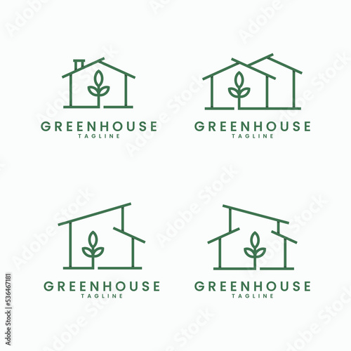 Greenhouse logo set line style
