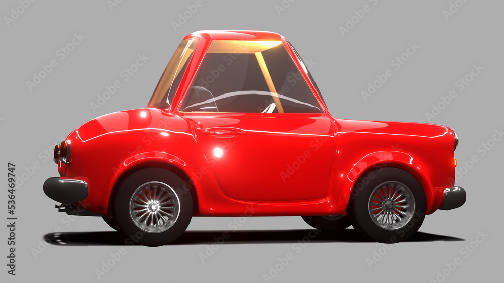 Cartoony-looking red classic concept car 3d model