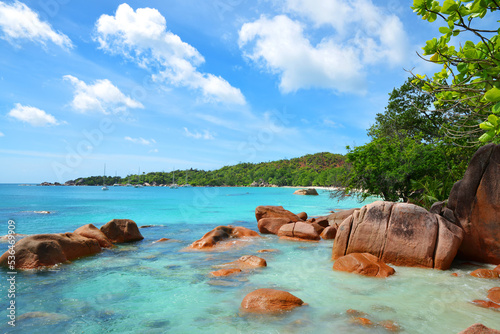 Anse Lazio beach in the island Praslin, Seychelles, Indian Ocean, Africa.